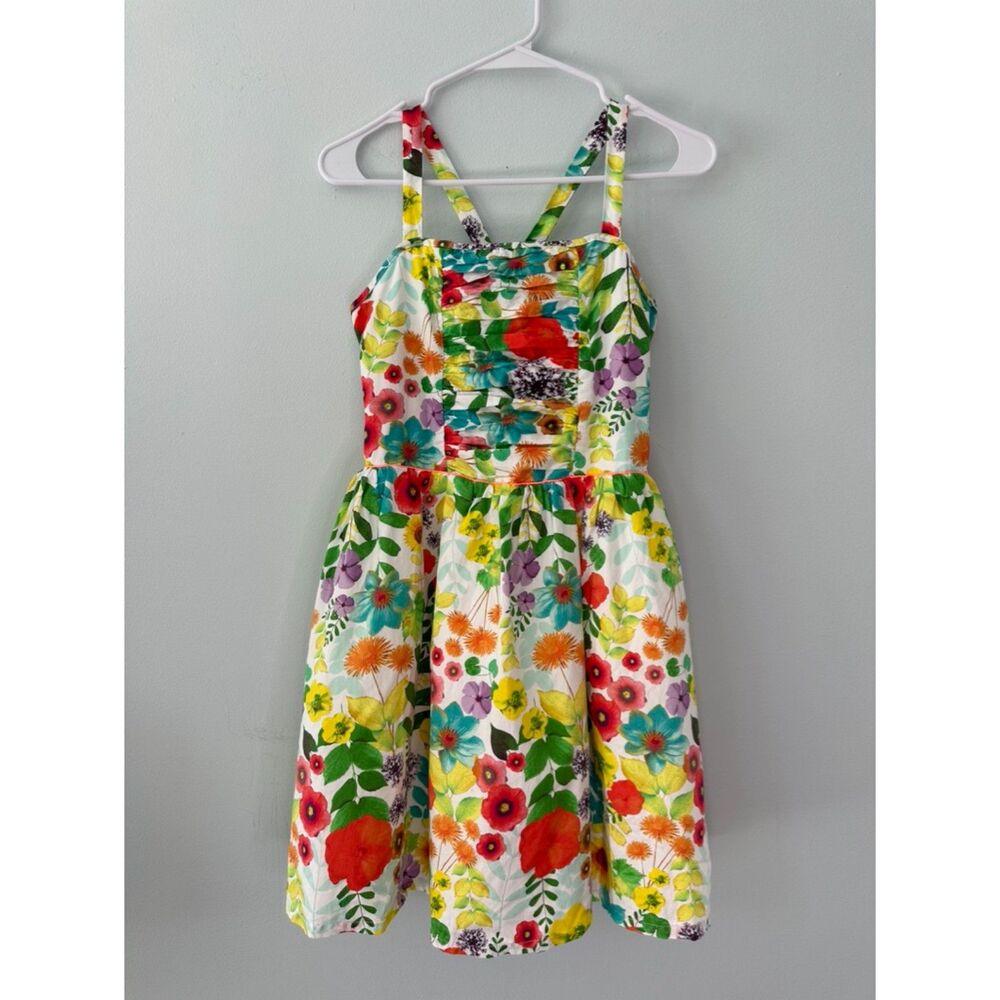 Cherokee Target Floral Summer Babydoll Smock Puff Dress Girls sz XL 14/16